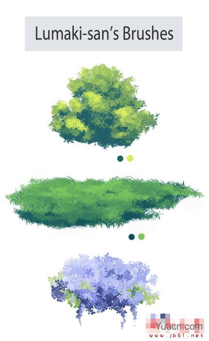 PS笔刷创意绿色植物插图图案素材 免费版