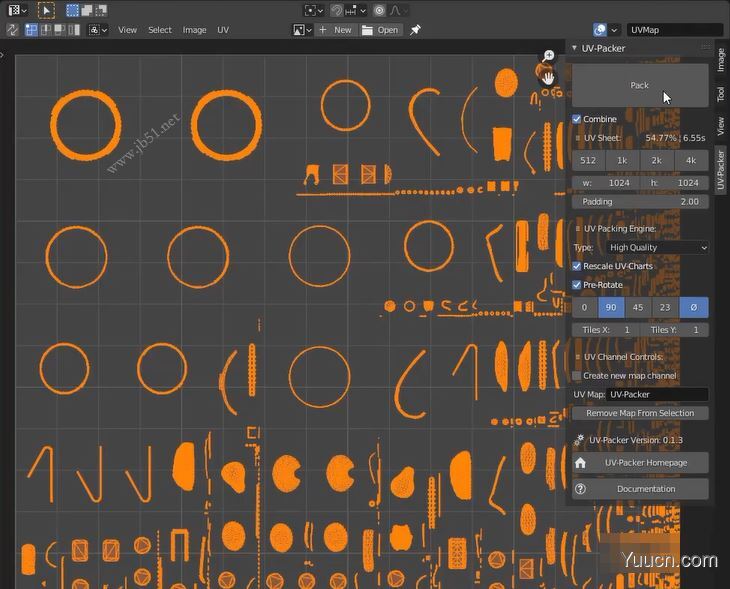 快速准确展UV插件UV Packer for Blender 1.0 最新免费版