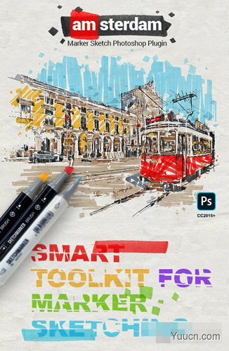 Marker Sketch Toolkit(PS水彩画素描滤镜插件) v1.0 免费版(附方法)