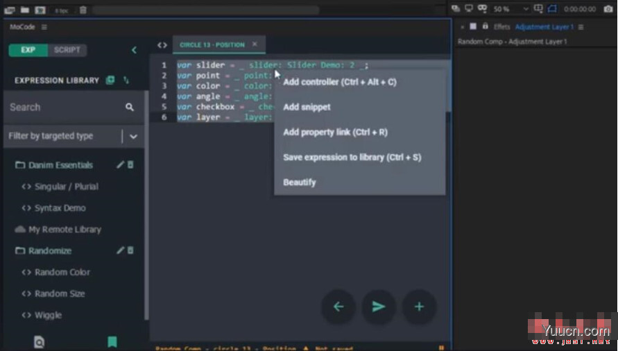 AE脚本表达式代码编辑开发工具AEscripts  MoCode v1.3.4 免费版 + 使用教程