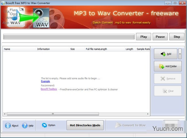 Boxoft MP3 to WAV Converter(MP3转WAV转换器) v1.0 官方版