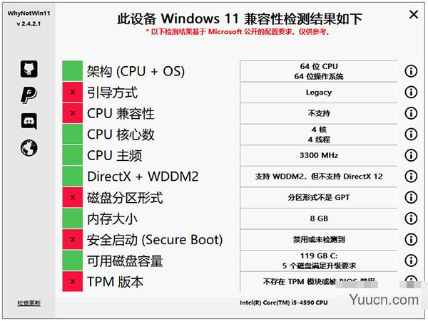 WhyNotWin11(Win11配置检测工具) v2.4.2.1 官方中文绿色版