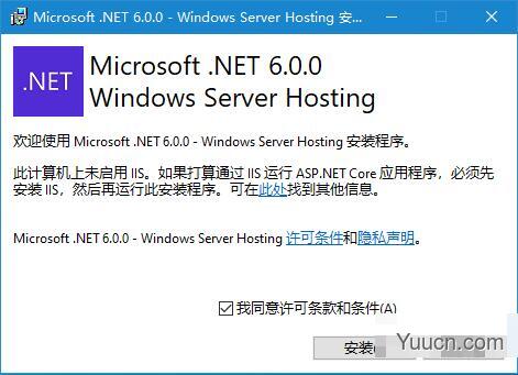 Microsoft .NET Core V6.0.0 Windows server Hosting 官方中文安装版