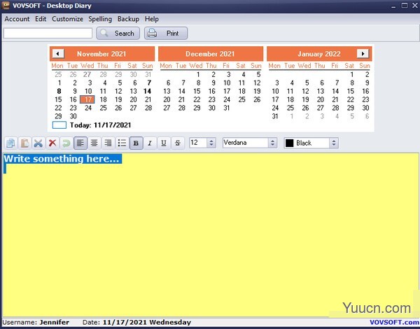 VovSoft Desktop Diary(日记软件) v1.0 官方安装版