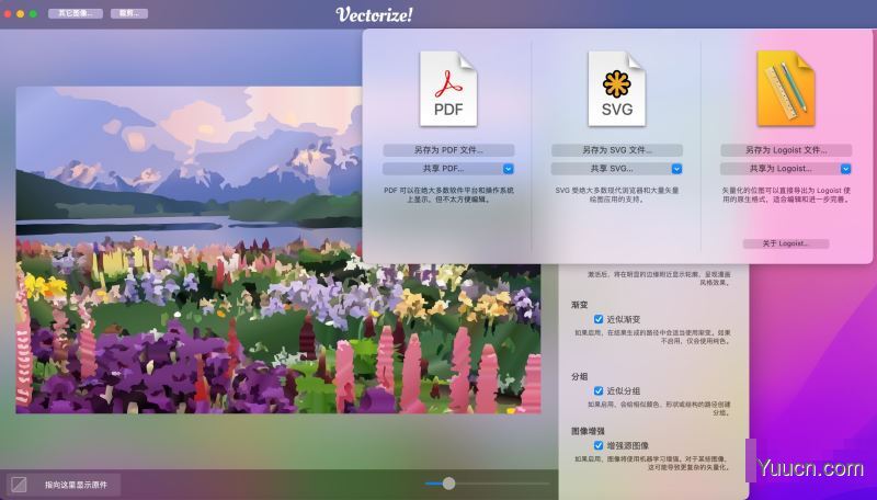 图像矢量化处理软件Vectorize for Mac v1.1 中文免激活一键安装破解版