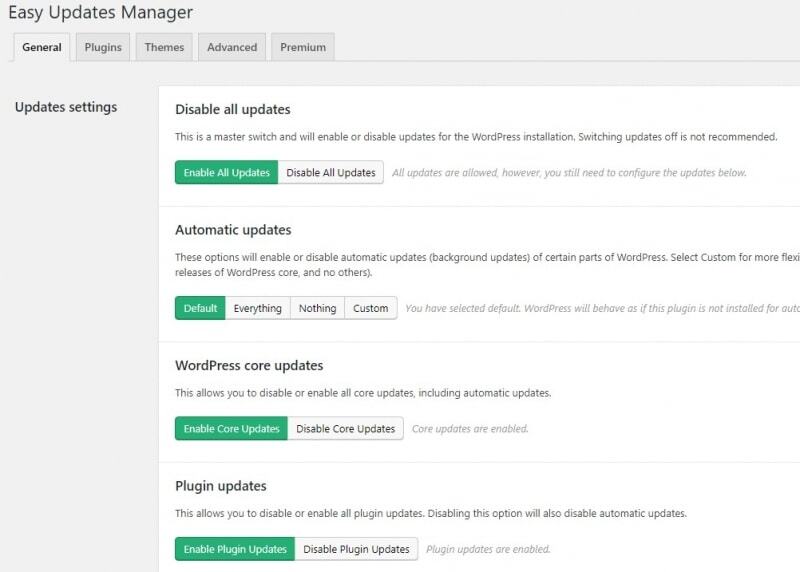 Easy Updates Manager深度管理WordPress自动更新