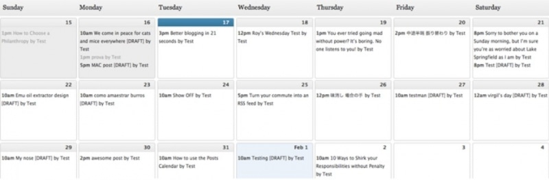 Editorial Calendar为你的WordPress添加编辑日历 让文章定时发布更简单